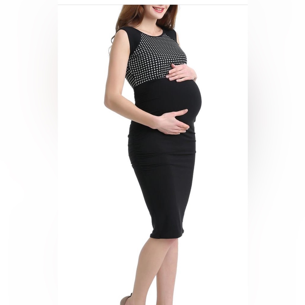 Kimi and Kai Black and White Polka Dot Midi Dress